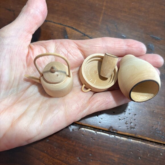 Miniature Dollhouse Wooden Kitchenware Dish Cooking Set 36 pieces - Picture 5 of 5